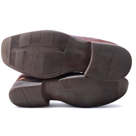 Alfani Mens Brown Square Toe Slip On Dress Shoes Size 10M All Man Made - Picture 9 of 9